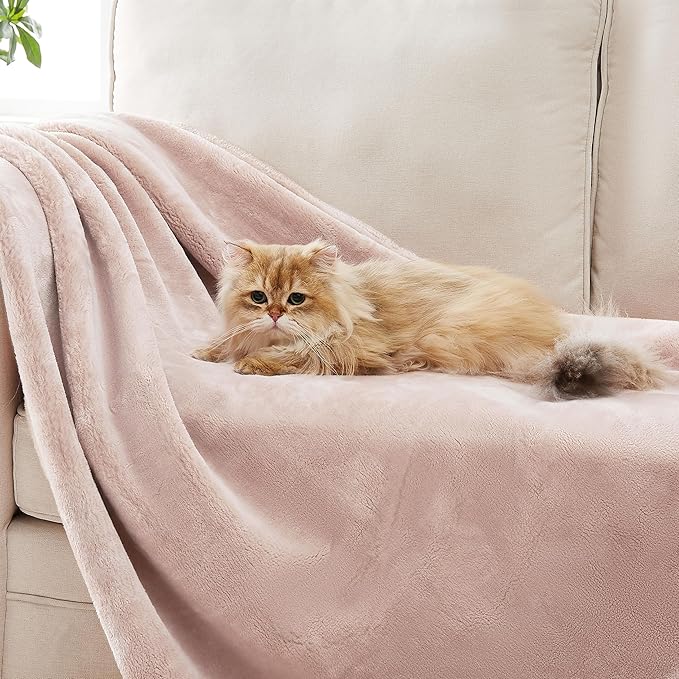 UGG Whitecap Plush Throw Blanket Fleece Lightweight Soft Throw for Couch or Bed Luxury Home Decor for Living Room Washable Hypoallergenic Blankets for Dorm Decor, 50-inch x 70-inch, Light Pink Quartz-Ruum Studio Home