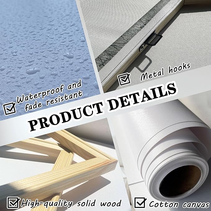 Wall Decor for Living Room Large Wall Art Green Trees Red Yellow Flowers Canvas Art Wall Decor for Bedroom Modern Home Decor Framed, Nature Prints Artwork Wall Decorations 24x48-Ruum Studio Home