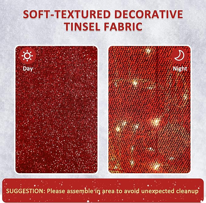 Light Up Electric Santa Claus Decor with 100 LED Lights, 3D Pre-Lit Animated Santa Claus for Xmas Decoration, 14.17" L x 10" W x 26.97" H Freestanding Glittered Display for Outdoor, Indoor-Ruum Studio Home