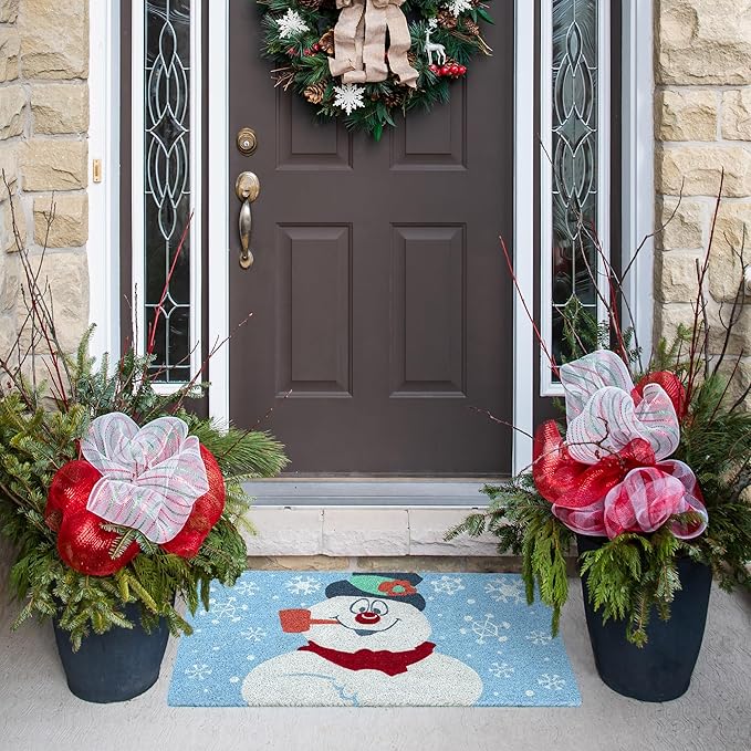 Gertmenian Paramount Frosty Coir Doormat - 2x3 Welcome Mat (2-Pack), Ideal for High Traffic Areas in Front Door, Garage, Entryway - Blue/Celebrate, 80026-Ruum Studio Home