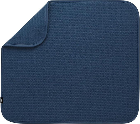 S&T INC. Dish Drying Mat, 16” x 18”, Absorbent Microfiber Kitchen Counter Mat, Dish Drying Pad for Dishes, Utensils, Pots and Pans, Large, Navy-Ruum Studio Home
