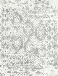 Unique Loom Rosso Collection Vintage, Geometric, Bohemian, Traditional, Distressed, Southwestern Area Rug, Rectangular 8' 0" x 10' 0", Light Gray/Ivory-Ruum Studio Home