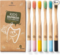GREENZLA Kids Bamboo Toothbrushes, Natural Toothbrush Set, Soft Bristles, Durable Charcoal Wooden Brushes, Compostable Design for Toddlers and Children, 6 Pack-Ruum Studio Home