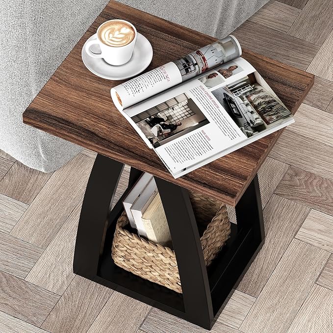 End Table, Side Table, Nightstand, Sofa Side Table with Shelf, Modern End Table for Living Room, Bedroom-Ruum Studio Home