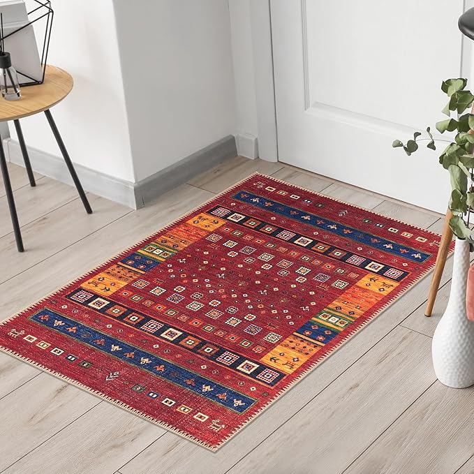 Keen Home Design 2x3 Rug - Machine Washable Entry Rug with Non-Slip Backing, Ideal for Enteryway, Kitchen, Bathroom, Laundry Room - Vintage, Easy Clean, Durable, Low Pile Rug - (2' x 3')-Ruum Studio Home