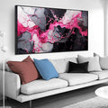 Abstract Wall Art for Living Room, Pink Canvas Wall Decor for Bedroom, Framed Picture Print, Large Size 59x29 Inches-Ruum Studio Home