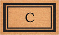 Calloway Mills 152962448 Black Border 24" x 48" Monogram Doormat (Letter C)-Ruum Studio Home