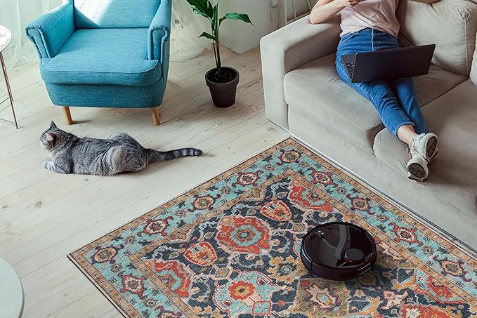 Keen Home Design 2x7 Rug - Machine Washable Runner Rug with Non-Slip Backing, Ideal for Hallway, Entryway, Kitchen, Laundry Room - Vintage, Easy Clean, Durable, Low Pile Rug - (2'6" x 7')-Ruum Studio Home