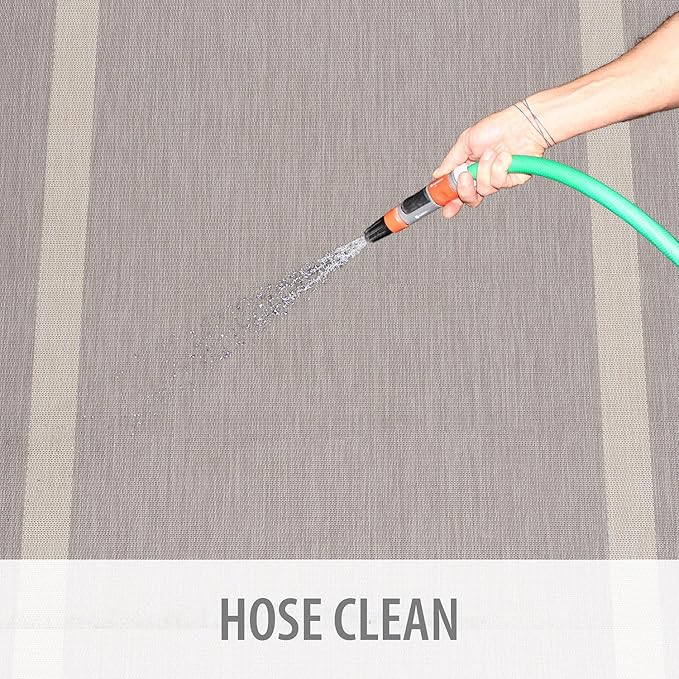 CAMILSON Outdoor Rug 8x10,Modern Outside Rugs for Patios Porches Waterproof Durable Washable Non-Shedding, Easy-to-Clean Indoor Outdoor Area Carpet (8 x 10, Bordered - Gray/White)-Ruum Studio Home