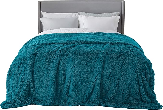 Bedsure GentleSoft Fluffy Turquoise Teal King Size Blanket for Bed, Thick Soft Sherpa Faux Fur Fleece Bedding Fuzzy Plush Winter Warm Heavy Large King Blanket, Cozy Teal Gifts for Men Women, 108x90-Ruum Studio Home