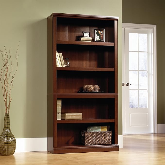 Sauder Miscellaneous Storage 5-Shelf Bookcase/ Book shelf, Select Cherry finish-Ruum Studio Home