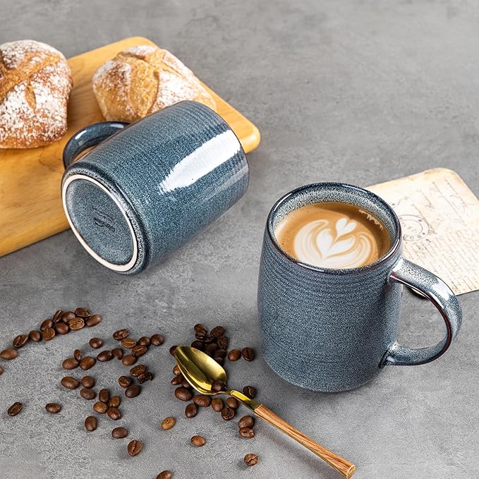 GBHOME Large Coffee Mugs Set of 6, 18oz Handmade Ceramic Coffee Mugs Set with Gradient color for Latte/Tea/Beer/Hot Cocoa, Dishwasher & Microwave Safe,-Ruum Studio Home