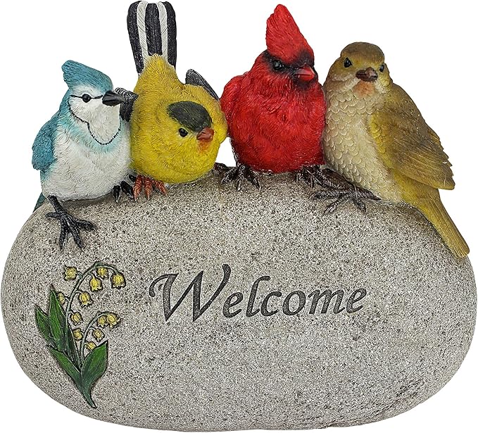 Design Toscano Birdy Welcome Garden Stone Statue: Medium-Ruum Studio Home