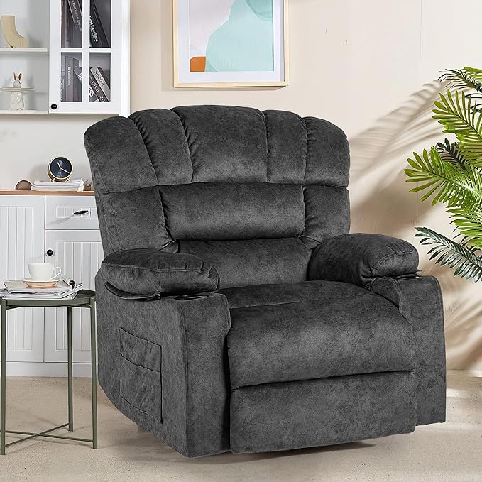 Recliner Chair Manual Modern Ergonomic Lounge Single Sofa Seat Living Room Lounge Recliners on Clearance Foam Filling-Ruum Studio Home