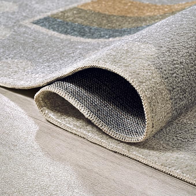 JONATHAN Y Machine-Washable Gray/Ivory/Yellow Indoor Area Rug, 5x8, Minha Rainbow Dots, Kids & Novelty, Casual, Classic, Bedroom, Kitchen, Living Room, Easy-Cleaning, Non-Shedding (KDW102A-5)-Ruum Studio Home