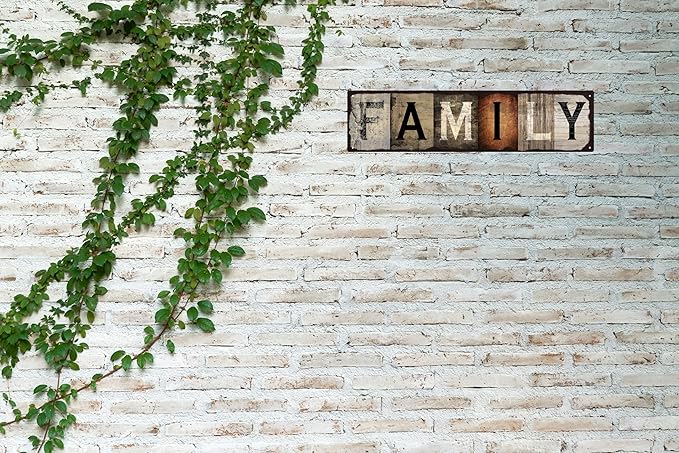 Vintage Tin Sign Retro Metal Family Signs for Home Decor Stylish Wall Art Plaques Gift for Home Bathroom Kitchen and Gothic Wall Decor in Every Room 16x4 in-Ruum Studio Home