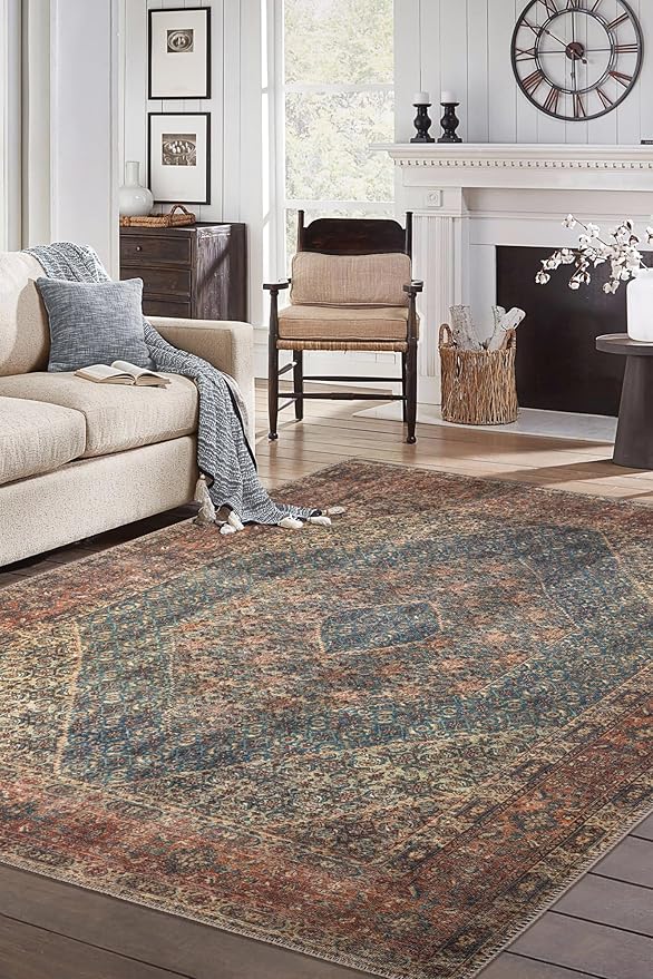 Keen Home Design 2x12 Rug - Machine Washable Runner Rug with Non-Slip Backing, Ideal for Hallway, Entryway, Kitchen, Laundry Room - Vintage, Easy Clean, Durable, Low Pile - (2'6" x 12')-Ruum Studio Home