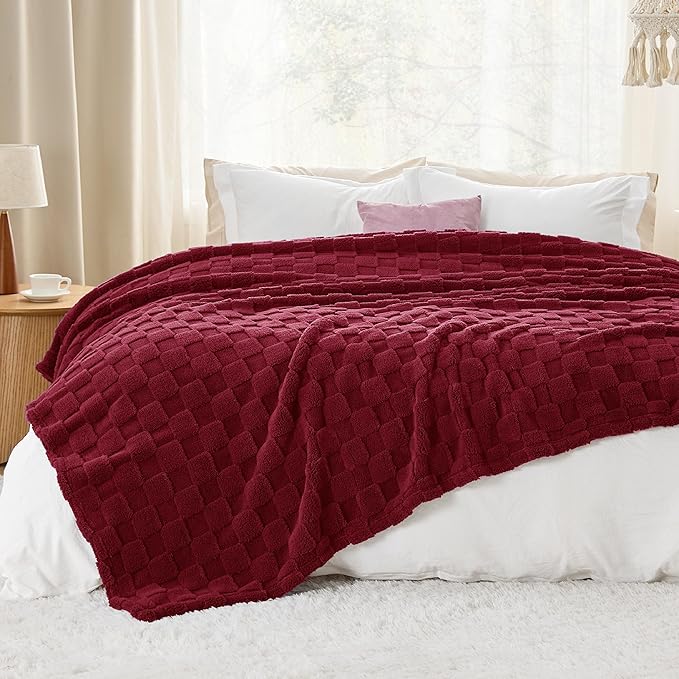 Bedsure GentleSoft Blankets Queen Size for Bed - Super Soft Cozy Blanket for Women Men Girls, Large Fuzzy Fleece Throw for Bedroom Decor, Red, 90x90 Inches-Ruum Studio Home