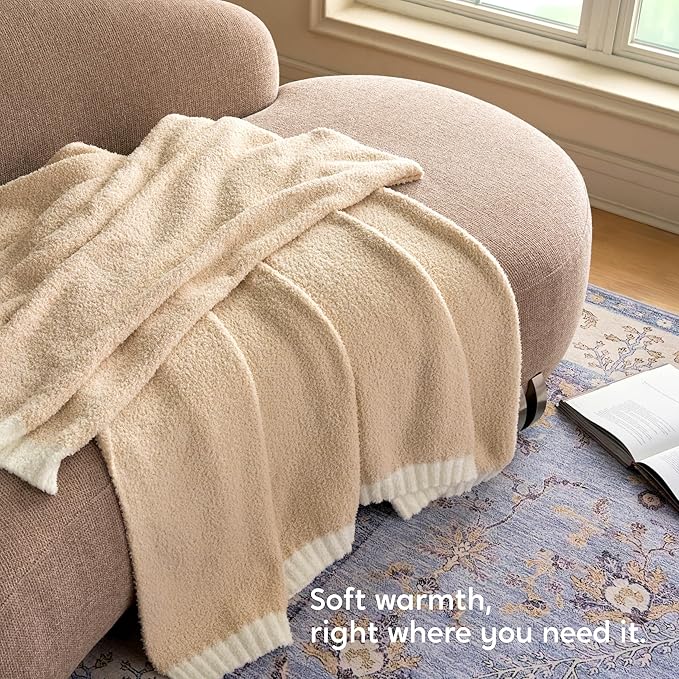 Joiedomi Twin Blanket for Couch Bed, Light Camel Knitted Blankets Gifts for Women Mom Girls, Cozy Cute Soft Throw Home Room Decor Aesthetic for Women Mothers Birthday Gifts 60x80 Inches-Ruum Studio Home