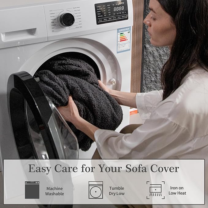 Couch Cushion Covers for Sectional Sofa, Stretch Soft Sofa Slipcovers Washable Wear-Resistant Universal Furniture Protector for Living Room(1 Piece Chair Cover, Dark Gray)-Ruum Studio Home