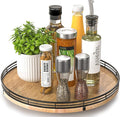 13" Lazy Susan Oak Wood Turntable Organizer for Cabinet, Farmhouse Round Wooden Lazy Susan Organization and Storage for Dining Table, Pantry, Kitchen, Bathroom, Countertop, Cupboard, Home Decor-Ruum Studio Home
