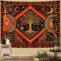 Lunerfex Tree of Life Sun Moon Stars Wall Tapestry, Cosmic Harmony Symbol Tapestries for Home Decor, Mystical Tapestry 60x44 Inch-Ruum Studio Home