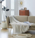 100% Cotton Muslin Throw Blanket for Bed, Couch, Small, Decorative, Soft, Pre-Washed, Breathable and Lightweight Gauze Blanket with Fringes, Suitable for All Seasons, Linen Grey, 50"x60"-Ruum Studio Home