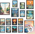 97 Decor LARGE 11x14 Vintage Travel Posters Wall Art - Retro Travel Decor For Home, Traveling Art Prints Around World Destination Pictures Famous City Artwork For Classroom (Unframed)-Ruum Studio Home