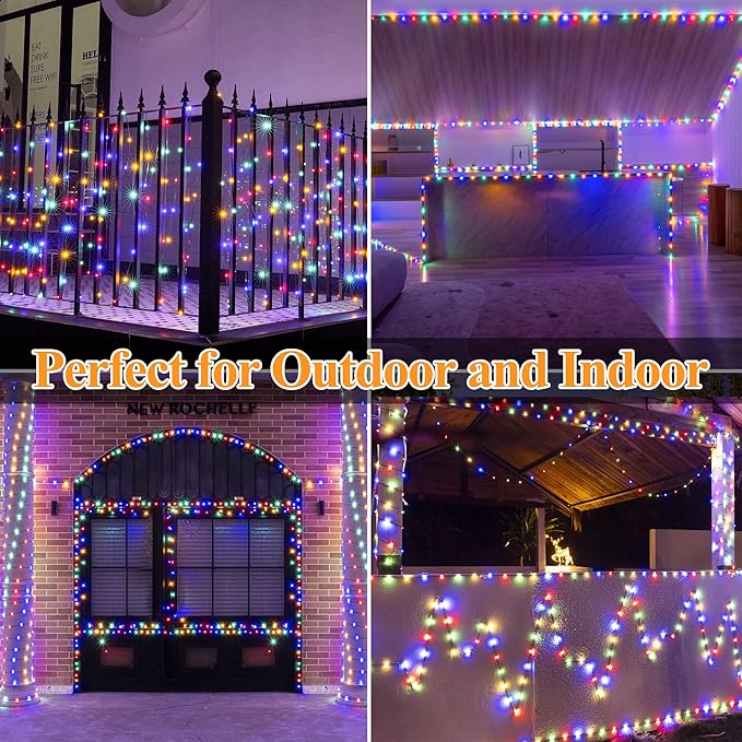 Solar String Lights 240LED 79FT, IP67 Waterproof String Lights for Outside with 8 Lighting Modes, Upgraded Solar Panel Fairy Lights for Garden Party Wedding Decorations (Multicolor)-Ruum Studio Home