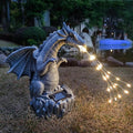 Dragon Solar Garden Statues Outdoor Decoration with LED Light Strings,Dragon Figurine Solar Lights Lawn Décor,Outside Statue Ornament for Patio, Balcony, Yard,Unique Gifts for Mom Grandma-Ruum Studio Home