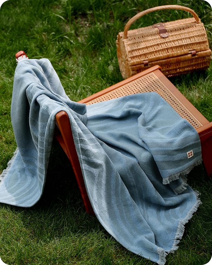 Bedsure 100% Cotton Throw Blanket for Couch - Chenille Woven Textured Blanket Gifts for Women, Cozy and Soft for All Seasons, Home Decor Boho Throw for Bed, Sofa, Tapestry, 50x60 Inches-Ruum Studio Home