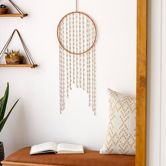 Mark&Day Wall Art, Wiesmath Bohemian Farmhouse Burnt Orange Macrame Tapestry Wall Hanging for Living Room, Bedroom, Office or Kitchen (30"H x 12"W)-Ruum Studio Home