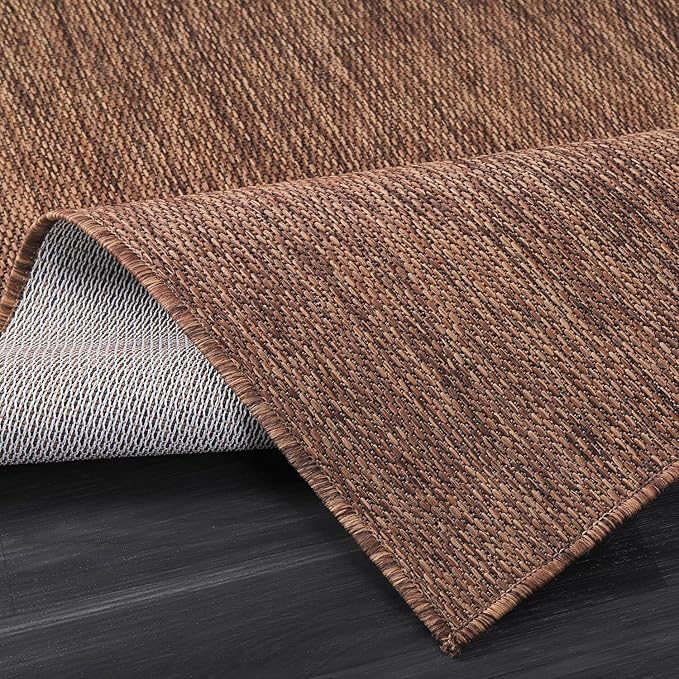 Washable Indoor Outdoor Rug 9x12 Weather Resistant Area Rugs Modern Solid for Porch Deck Balcony Backyard Patio Outside Carpet (9 X 12 Gold Brown)-Ruum Studio Home