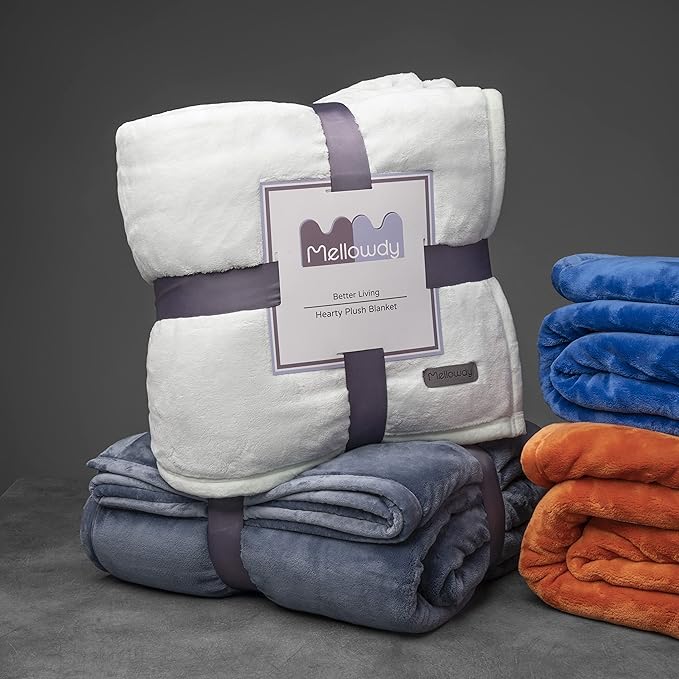 Mellowdy Extra Thick Hearty Plush Flannel Blanket (Pale Mint, 60x80) - 500GSM Twin Size Warm Blanket for Winter, Fall | Soft, Fluffy, Cuddly, Perfect for Bed, Oversized Throw for Couch, Sofa-Ruum Studio Home