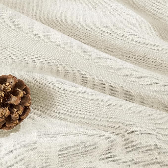 Joydeco Linen Curtains 2 Panel Set,Light Filtering, Ivory on Linen Curtains 84 Inch Curtains for Living Room, Cream Drapes 84 Inches Long Rod Pocket Back Tab Curtains (84" L x 37" W)-Ruum Studio Home