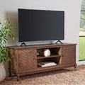 SAFAVIEH Magnolia TV Stand for up to 55" Flatscreen – Brown, 2 Doors with Interior Storage, 2 Open Shelves, Entertainment Media Console (MED5702C)-Ruum Studio Home