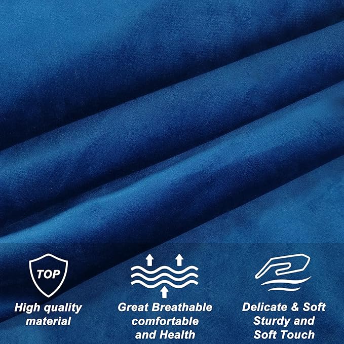 Velvet Upholstered Headboard King/Cal King Size Latest Model Wall Mount, Bed Frame Mount, Featuring High-Density Sponge Padding, Luxury Texture Easy Assembly Comfort and Style-Navy Blue-Ruum Studio Home