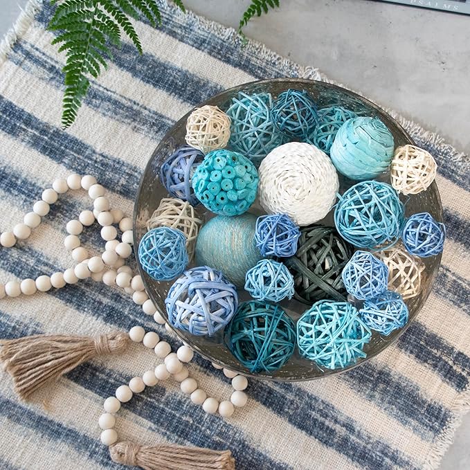 ANDALUCA Decorative Balls Bag Bowl Filler Home Decor (Turqouise Blue)-Ruum Studio Home