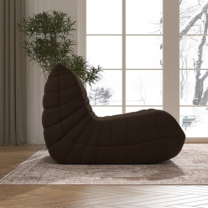 Bean Bag Chair, Memory Foam Bean Bag Sofa Large Bean Bag Chair for Adults, Bean Bag Chairs for Teens with High Density Comfortable Foam, Bean Bag for Living Room, Bedroom (Coffee)-Ruum Studio Home