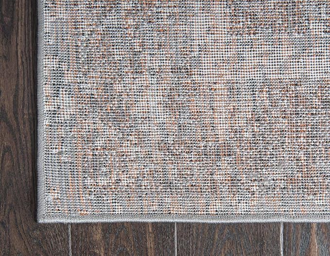 Unique Loom Rosso Collection Vintage, Traditional, Bohemian, Geometric, Distressed, Southwestern Area Rug, 4' 0" x 6' 0", Gray/Ivory-Ruum Studio Home