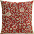 Charlotte Home Furnishings Throw Pillow Covers 16x16 in, Red Flowers Decorative Couch Pillow Cover, Boho Decor European Tapestry Cushion Cases, Living Room Cozy Home Decor, Jacquard Woven Soft Cotton-Ruum Studio Home