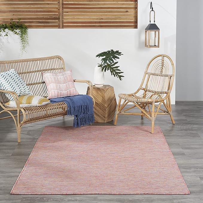 Nourison Home Positano Indoor/Outdoor Rainbow 6' x 9' Area Rug, Easy Cleaning, Non Shedding, Bed Room, Living Room, Dining Room, Backyard, Deck, Patio (6x9)-Ruum Studio Home