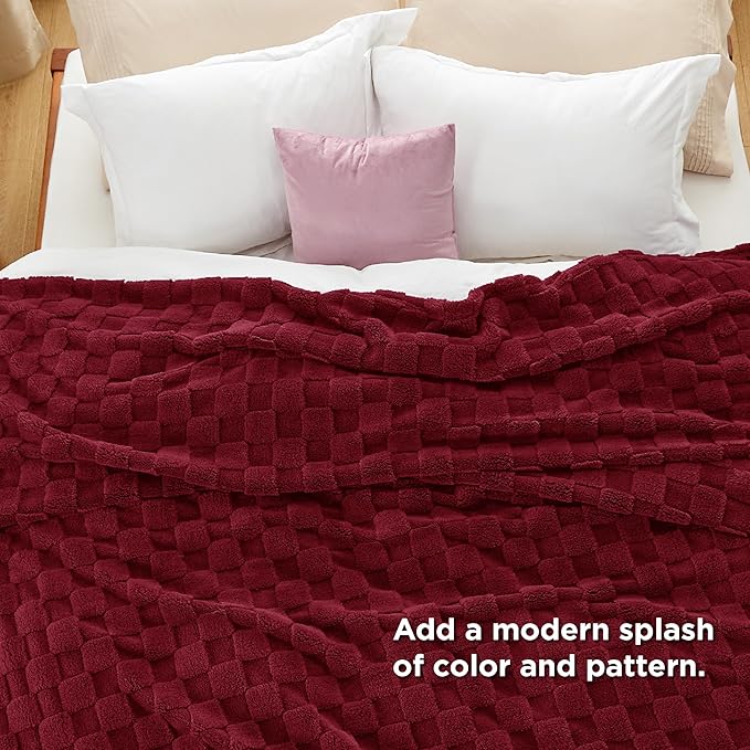 Bedsure GentleSoft Blankets Queen Size for Bed - Super Soft Cozy Blanket for Women Men Girls, Large Fuzzy Fleece Throw for Bedroom Decor, Red, 90x90 Inches-Ruum Studio Home