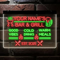 BBQ Neon Sign Custom Bar and Grill Sign Patio LED Lights Personalized Backyard Bar Signs for Men Outdoor Lighted Patio Acrylic Table Grilling Kitchen Home Garden Wall Decor-Ruum Studio Home