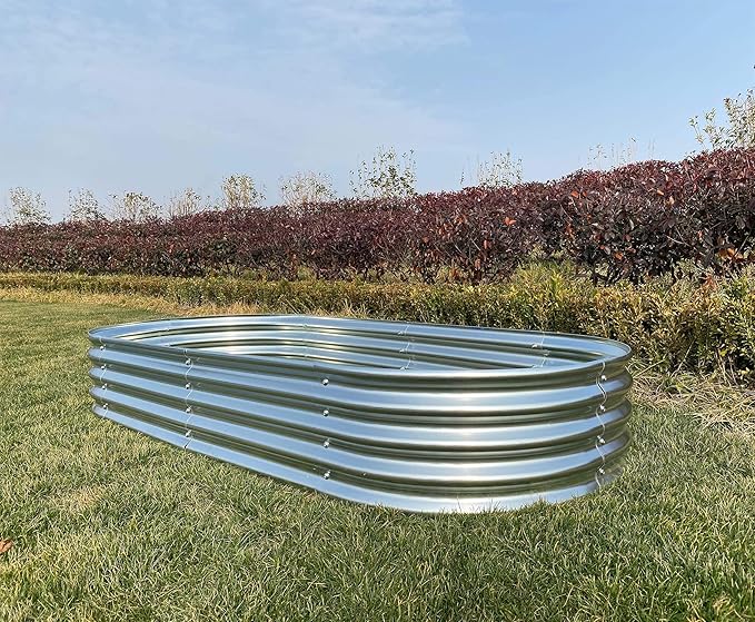 9' x 3' Metal Oval Raised Garden Bed Planter (2 PK)-Ruum Studio Home