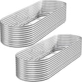 FRIZIONE 2pcs 9 in 1 Tall 8x2ft Galvanized Raised Garden Bed Outdoor,Steel Garden Bed for Vegetables,Above Ground Garden Box for Flower,Metal Raised Beds for Gardening-Ruum Studio Home