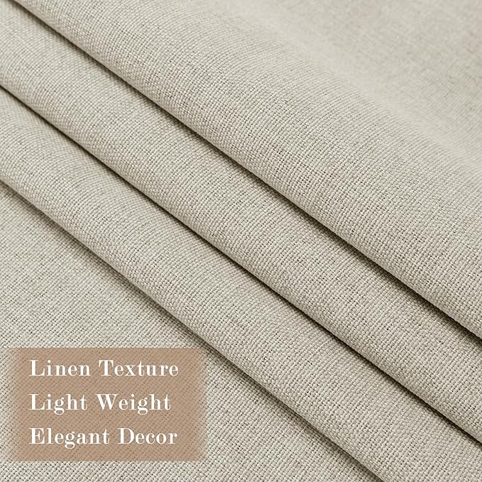 70" W x 108" L Faux Linen Room Divider Curtains, Full Blackout Pinch Pleated Drapes for Traverse Rod, Bedroom Divider Privacy Drapery with Hooks for Ceiling Track, 1 Panel, Ivory White-Ruum Studio Home