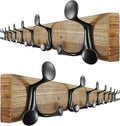 SKOLOO 43-Inch Wood Burnt Coat Rack Wall Mount with 8 Triple Hooks - Ideal for Family Entrances, Classrooms, and Pet Supplies Storage - Perfect Coat Hooks for Wall, Pack of 2-Ruum Studio Home