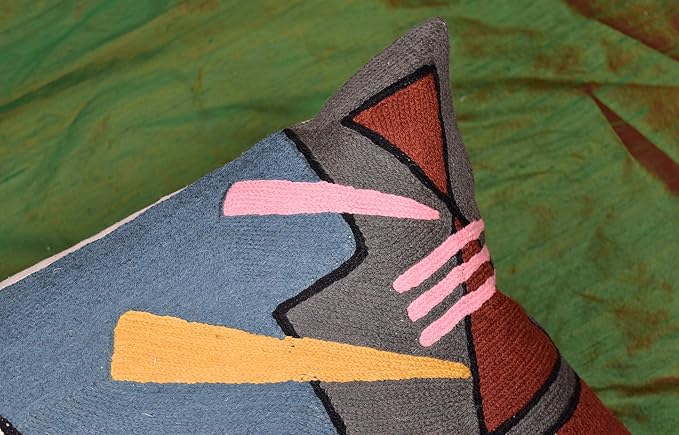 Lumbar Kandinsky Abstract Pillow Cover - Soul Modern Chair Pillowcase Abstract Couch Cushion Contemporary Pillowsham Farmhouse Sofa Handmade Wool Size 14x20-Ruum Studio Home