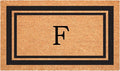 Calloway Mills 152963048F Black Border 30" x 48" Monogram Doormat Letter (F)-Ruum Studio Home